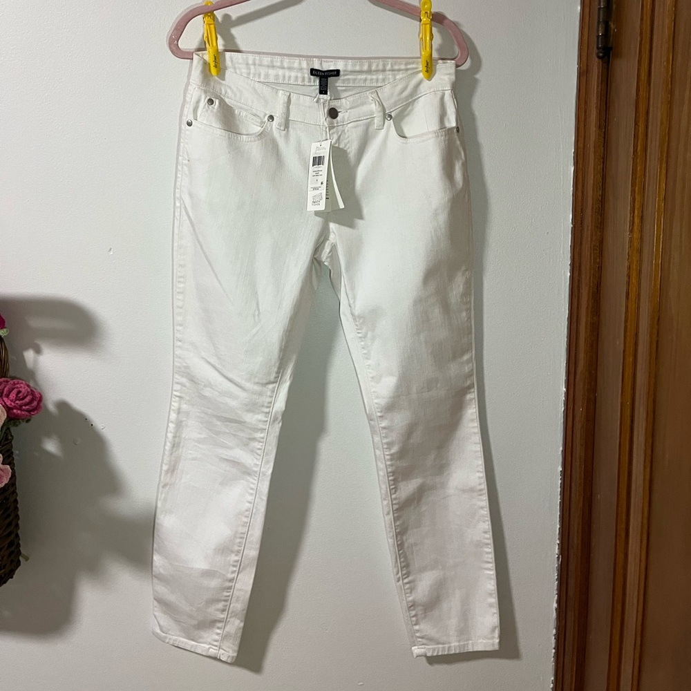 Eileen Fisher Women's Bright White Skinny Jeans